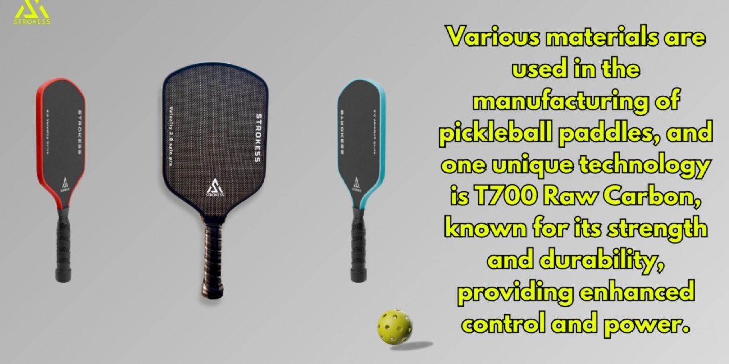 close-up of a raw T700 carbon fibre pickleball paddle face showing the gritty texture that grips the ball for spin